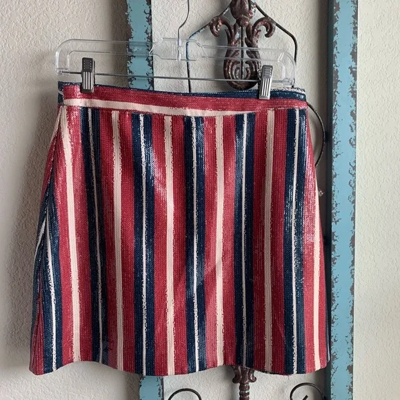 Zara Skirts Zara Striped Sequin Mini Skirt Poshmark